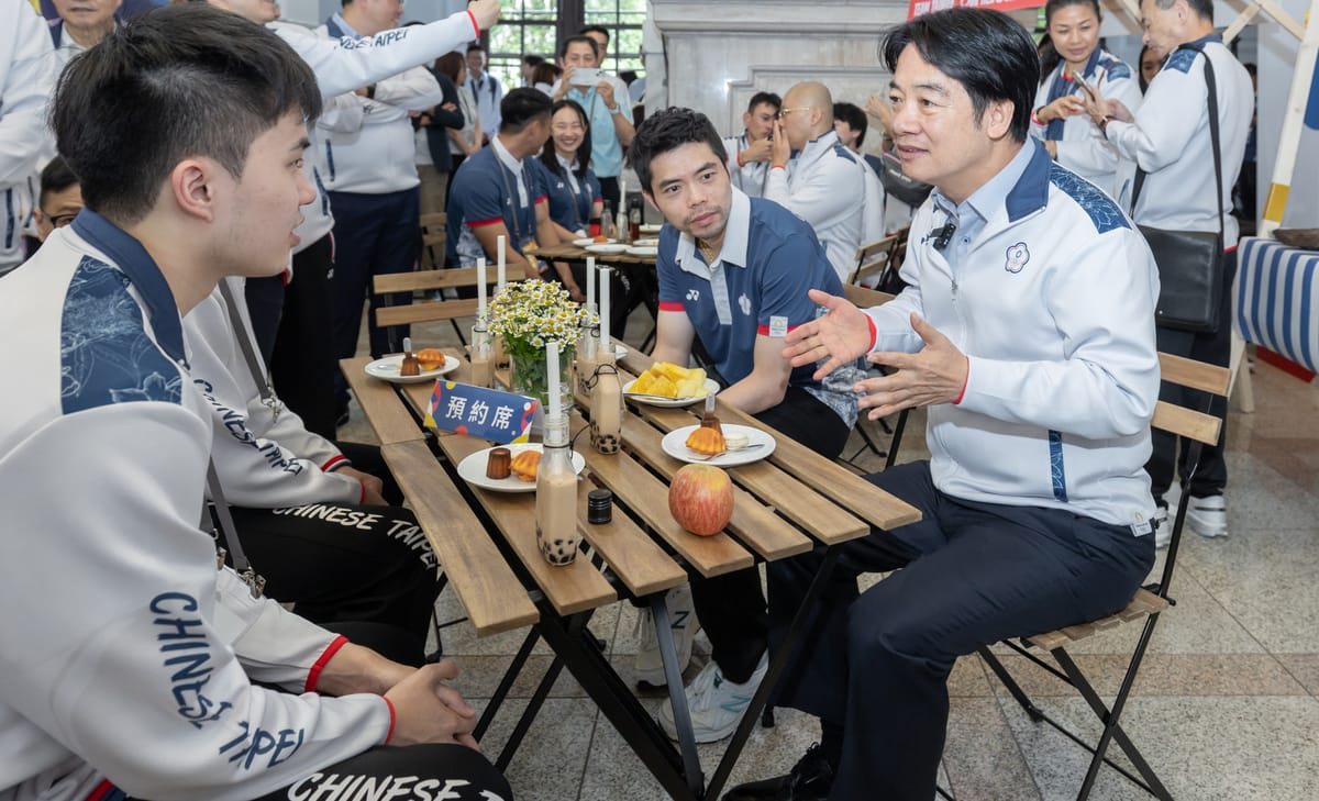 總統賴清德接見奧運台灣隊，並與莊智淵、高承睿、林昀儒對談。 圖：總統府提供