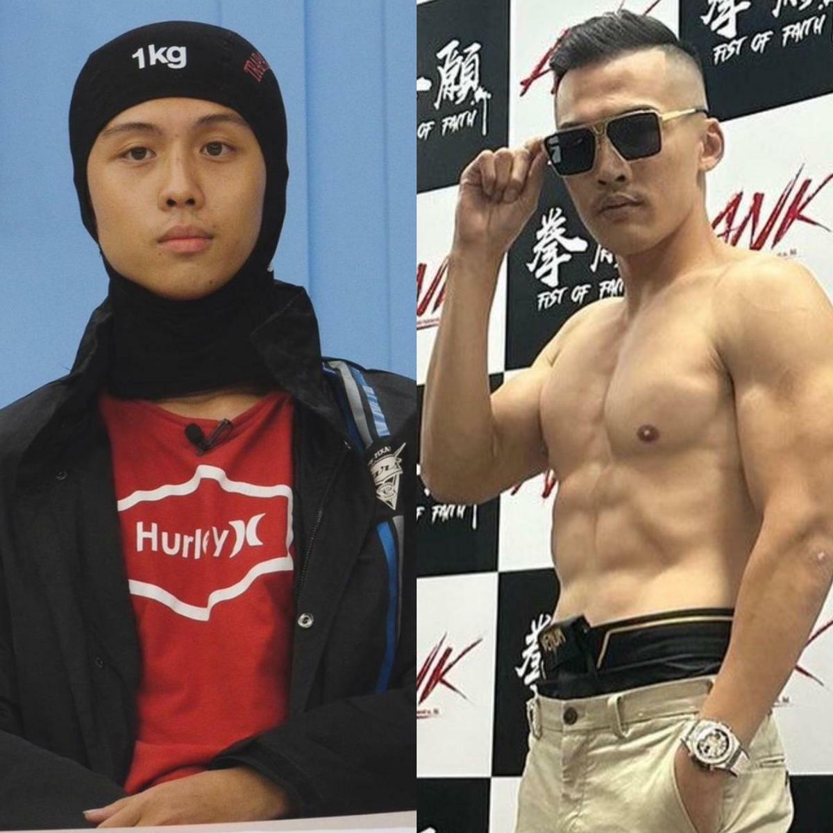 孫安佐（左）日前和「台中燒打雞」韓森在《拳願之星》中單挑打拳擊賽，最終孫安佐慘遭KO。 圖：翻攝自孫安佐、韓森IG
