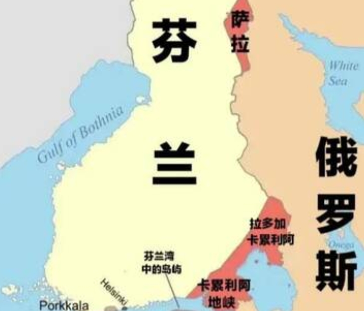 肢解俄羅斯計畫中的俄國與芬蘭領土爭議地區。 圖 : 翻攝自X/以色列戰爭