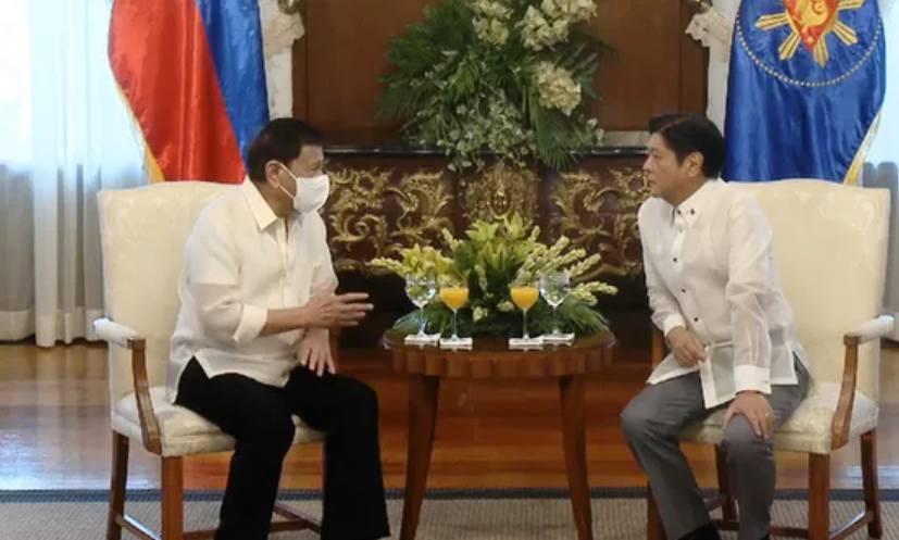菲律賓政壇兩大勢力小馬可仕(右)與杜特地將左右南海局勢。 圖:翻攝自騰訊網