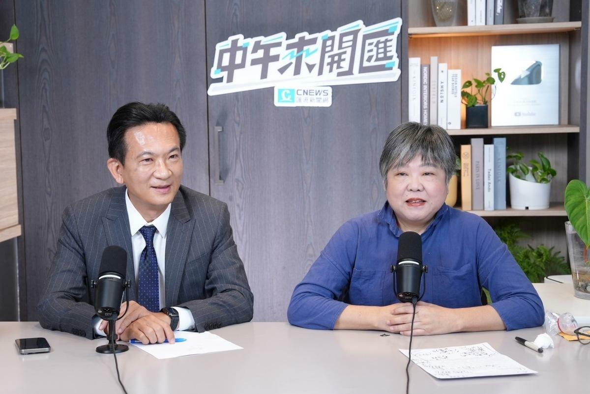 民進黨立委林俊憲（左）接受黃光芹訪問 圖：匯流新聞網「中午來開匯」提供