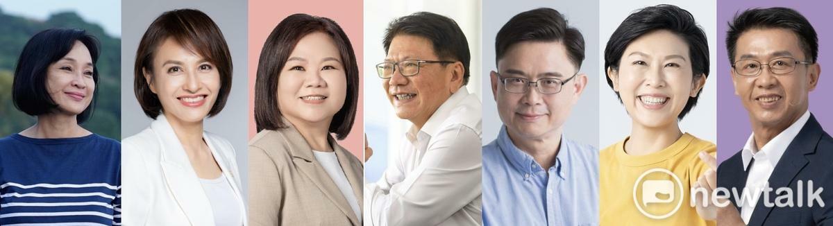 被視為爭取參選2026高雄市長可能7位人選。分別是國民黨立委柯志恩（左一）、民進黨立委邱議瑩（左二）、前勞動部長許銘春（左三）、總統府秘書長潘孟安（左四）、民進黨立委許智傑（左五）、賴瑞隆（左六）、林岱樺（左七）。 圖：取自臉書。（新頭殼合成照）
