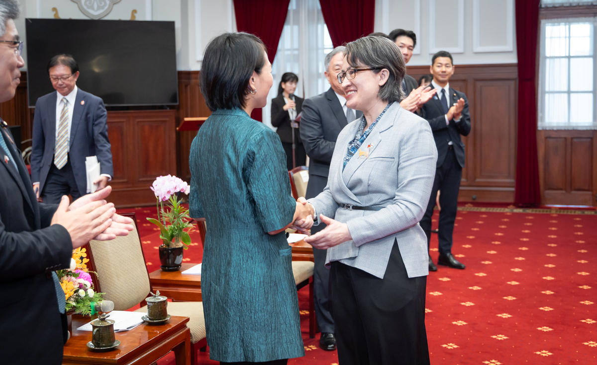 副總統蕭美琴接見日本自民黨青年局海外研修團。 圖：總統府提供
