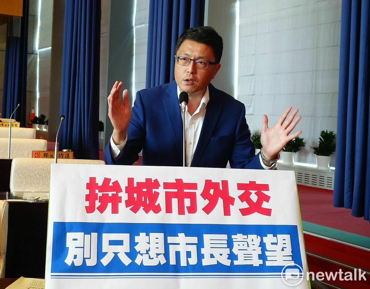 林德宇指盧秀燕城市外交成績依舊掛零。 圖：唐復年/攝