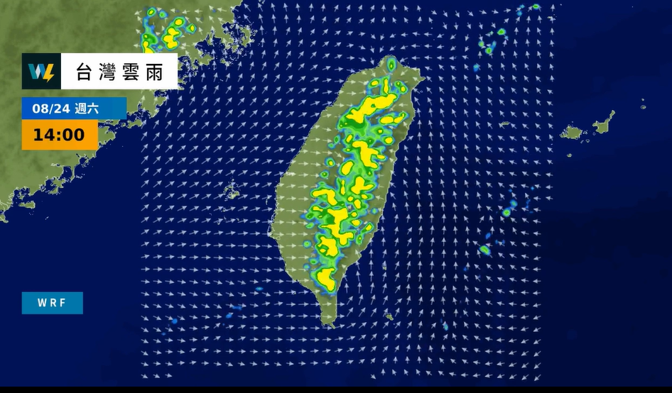 天氣風險公司表示，本週末大台北盆地及西部內陸地區更熱，而午後局部山區可能有短暫陣雨或雷雨，影響恐擴大至大台北盆地。 圖：翻攝自天氣風險 粉絲專頁