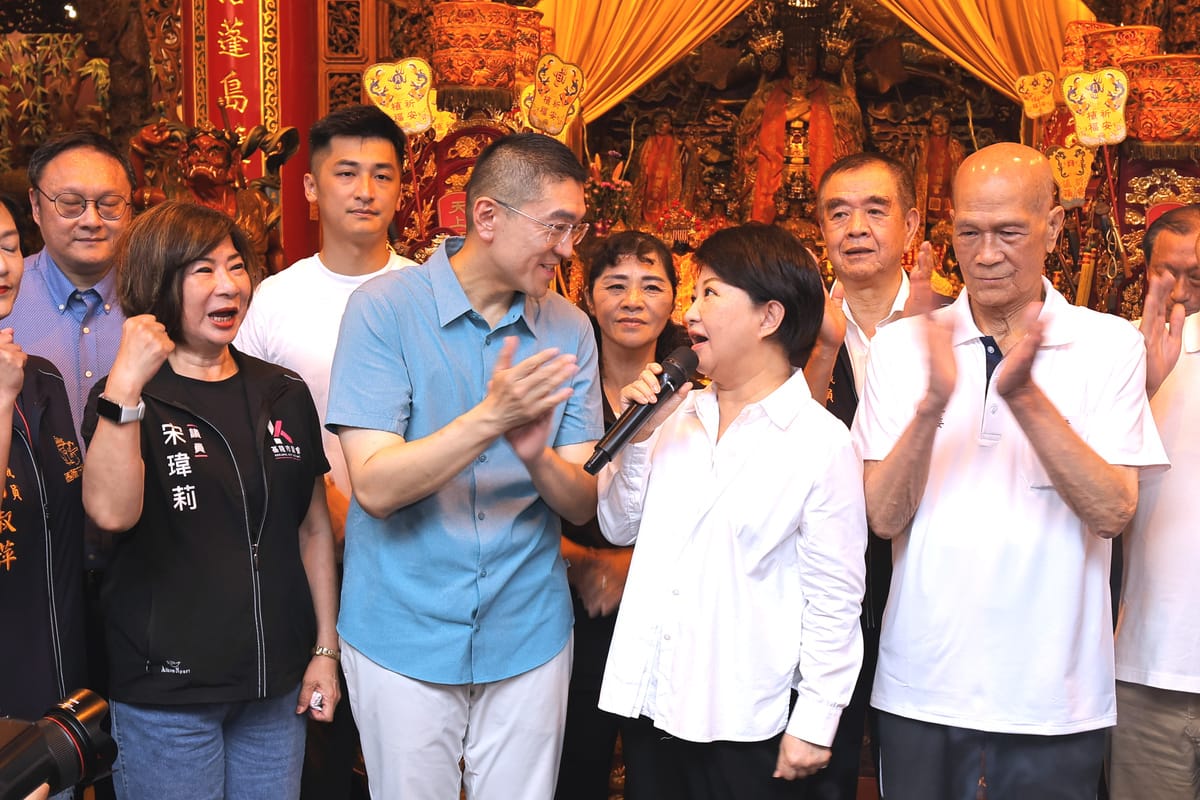 「基隆的女兒」台中市長盧秀燕今日專程回娘家基隆幫謝國樑打氣反罷免。 圖：國民黨基隆市黨部／提供