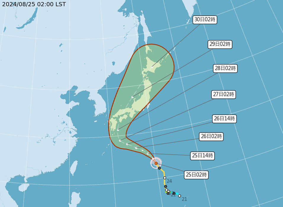 珊珊颱風最新路徑潛勢預報圖 圖/氣象署