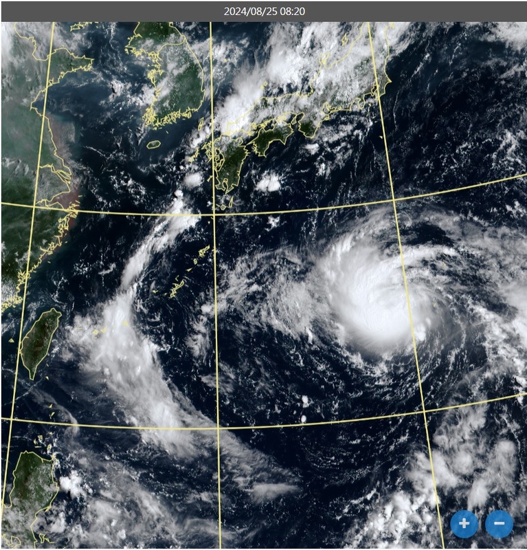 從衛星雲圖來看，最顯眼的目標，現在應該是珊珊颱風，它的雲系不小，旋轉特徵也很明顯。 圖：翻攝自鄭明典臉書