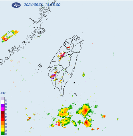氣象局今發布中南部大雨警報，特別提醒台中山區暴雨可能引發溪水暴漲，請民眾避開溪流地帶。 圖：翻攝自氣象署網站