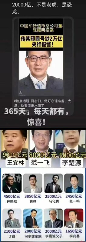 陳耀明私自印製高達兩兆人民幣事件撲簌迷離，中國網友全體辦案。 圖：翻攝自 Ｘ @fang_danie121