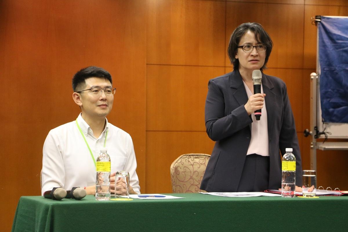 蕭美琴出席「本土保衛戰」營隊，鼓勵年輕人投入自主防災。 圖：黃守達/提供