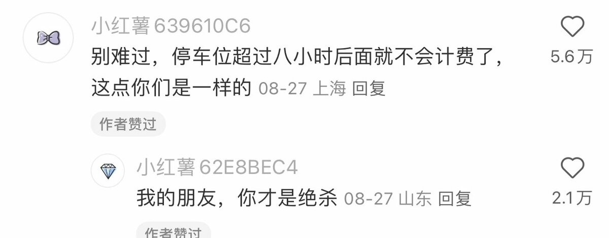 另外有名網友指出，該名女子與停車位一樣，超過 8 小時就不計費，希望該名女子不要太難過。 圖：翻攝自 @whyyoutouzhele X 帳號