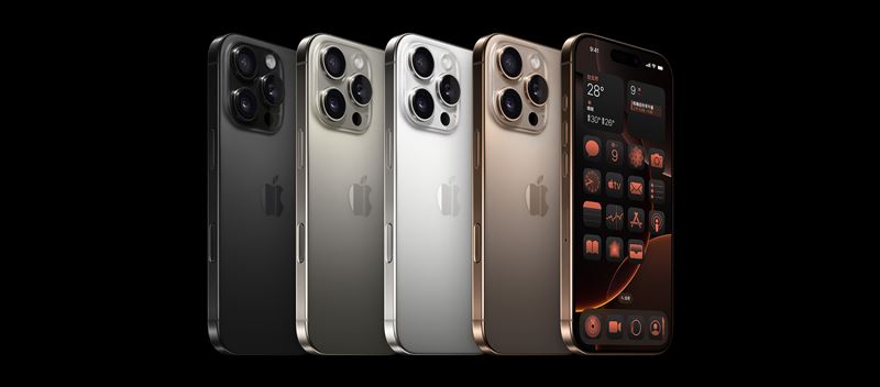 iPhone 16 Pro搭載A18 Pro晶片，螢幕尺寸還加大改成 6.3吋、6.9 吋。 圖：翻攝Apple官網