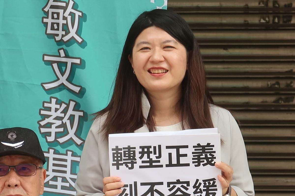 魏廷朝人權文教協會理事長、桃園市議員、魏廷朝之女魏筠。 圖：林朝億/攝