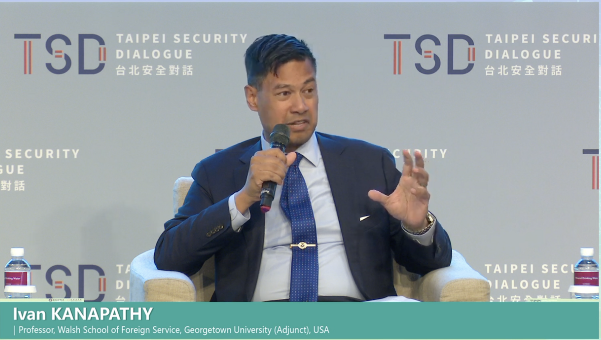 美國前白宮國安官員簡以榮（Ivan Kanapathy）。 圖：國防安全研究院YT直播。
