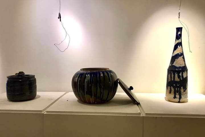 蔡正勝獨特的菊岩燒柴燒作品。 圖：蔡正勝提供