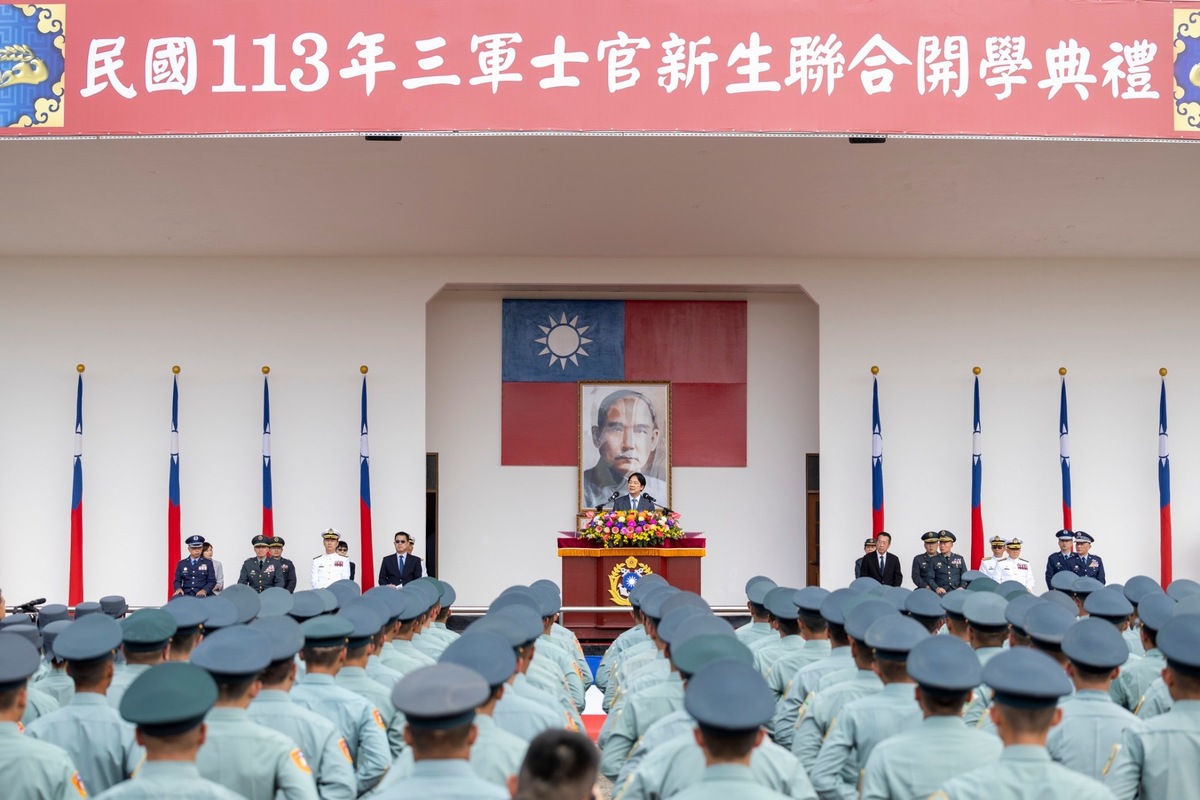 總統賴清德出席2024年三軍士官新生聯合開學典禮。 圖：總統府/提供