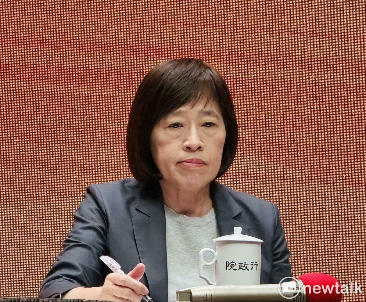 國發會副主委高仙桂今（19）天列席行政院會記者會。 圖：謝莉慧/攝