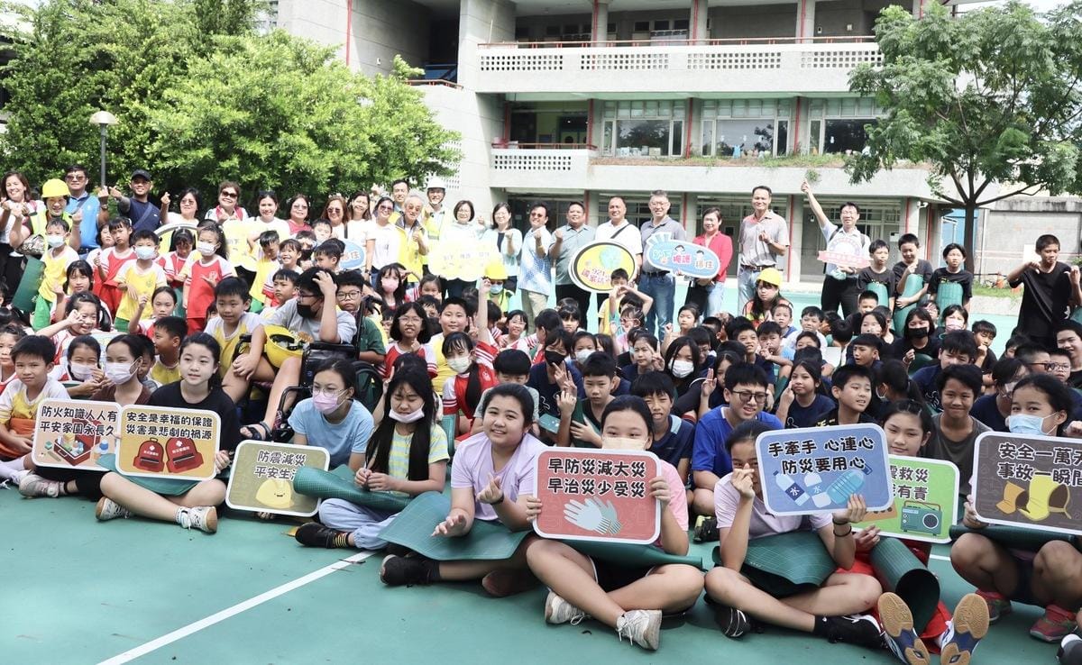 大樹國小配合國家防災日演練。 圖：高雄市教育局提供
