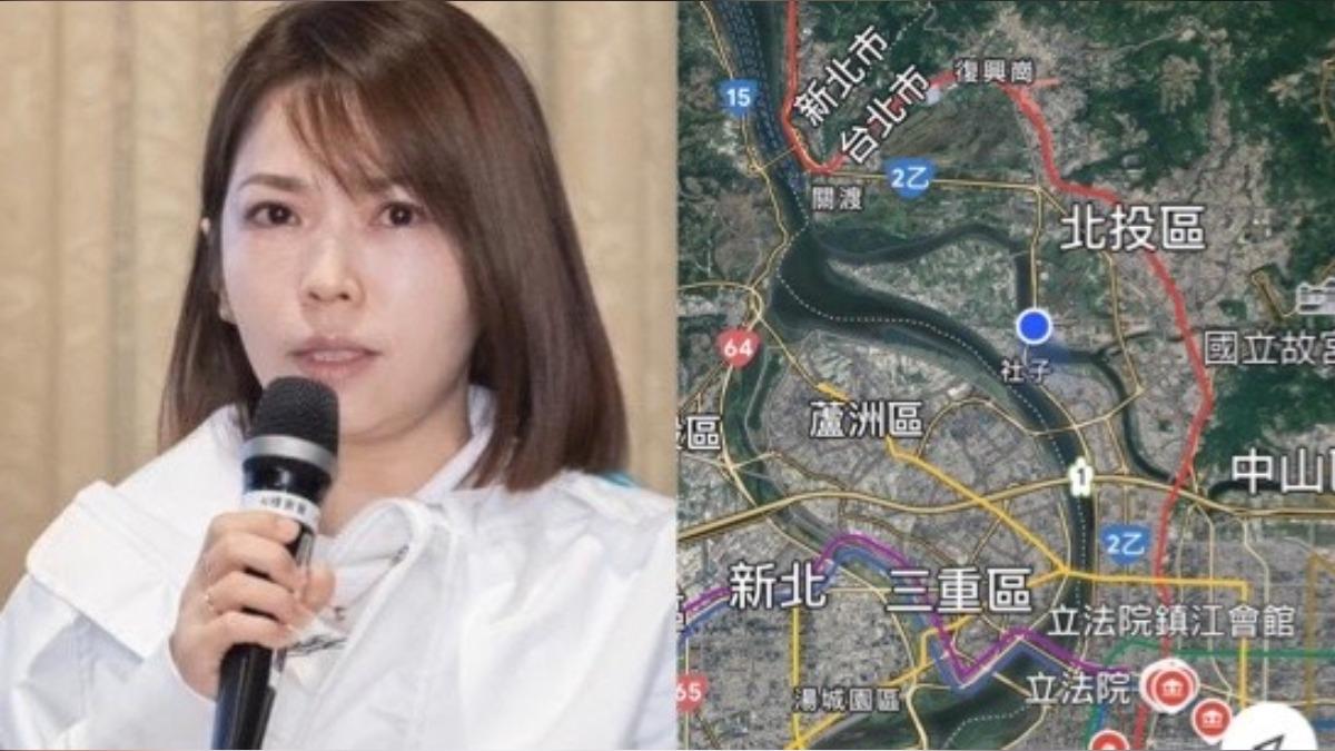 民眾黨立法院黨團主任陳智菡發文表示：「從淡水要到立法院的路上都是紅通通的」。 圖：翻攝陳智菡臉書