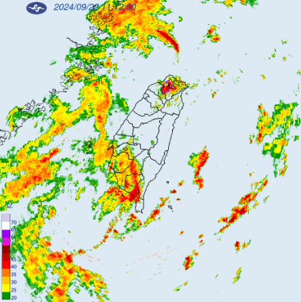 氣象署今（22）日上午11時37分針對北台灣發布大雷雨警報，台北市、新北市、桃園市多區將遭受強降雨襲擊。 圖：氣象署／提供