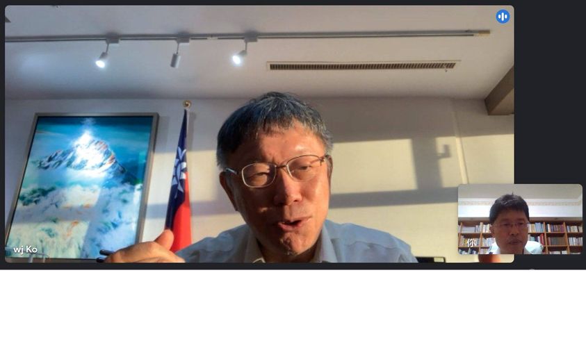 沈政男在臉書Po出柯文哲與他的「便當會」照片。 圖：翻攝沈政男臉書