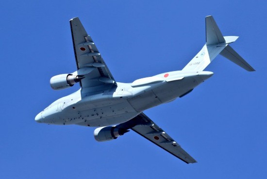 日本航空自衛隊曾以川崎重工製造的C-2運輸機改裝最新型電子偵察機。 圖：翻攝環球網