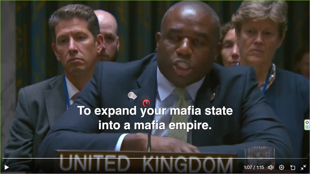 英國外長拉米直指普丁想將他的黑道國家擴張為黑道帝國 圖：翻攝自拉米的Ｘ
