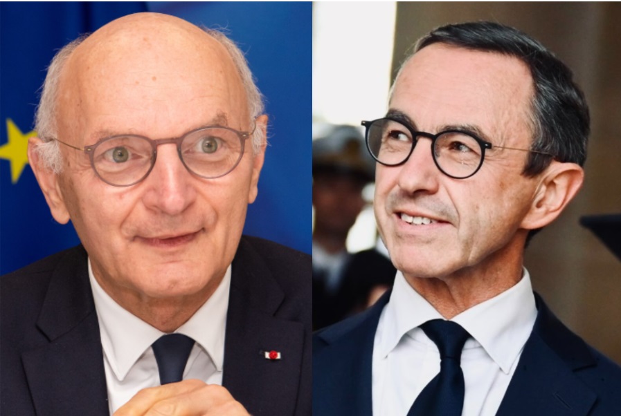 法國司法部長米戈 (Didier Migaud) 、內政部長勒泰洛 (Bruno Retailleau) 。