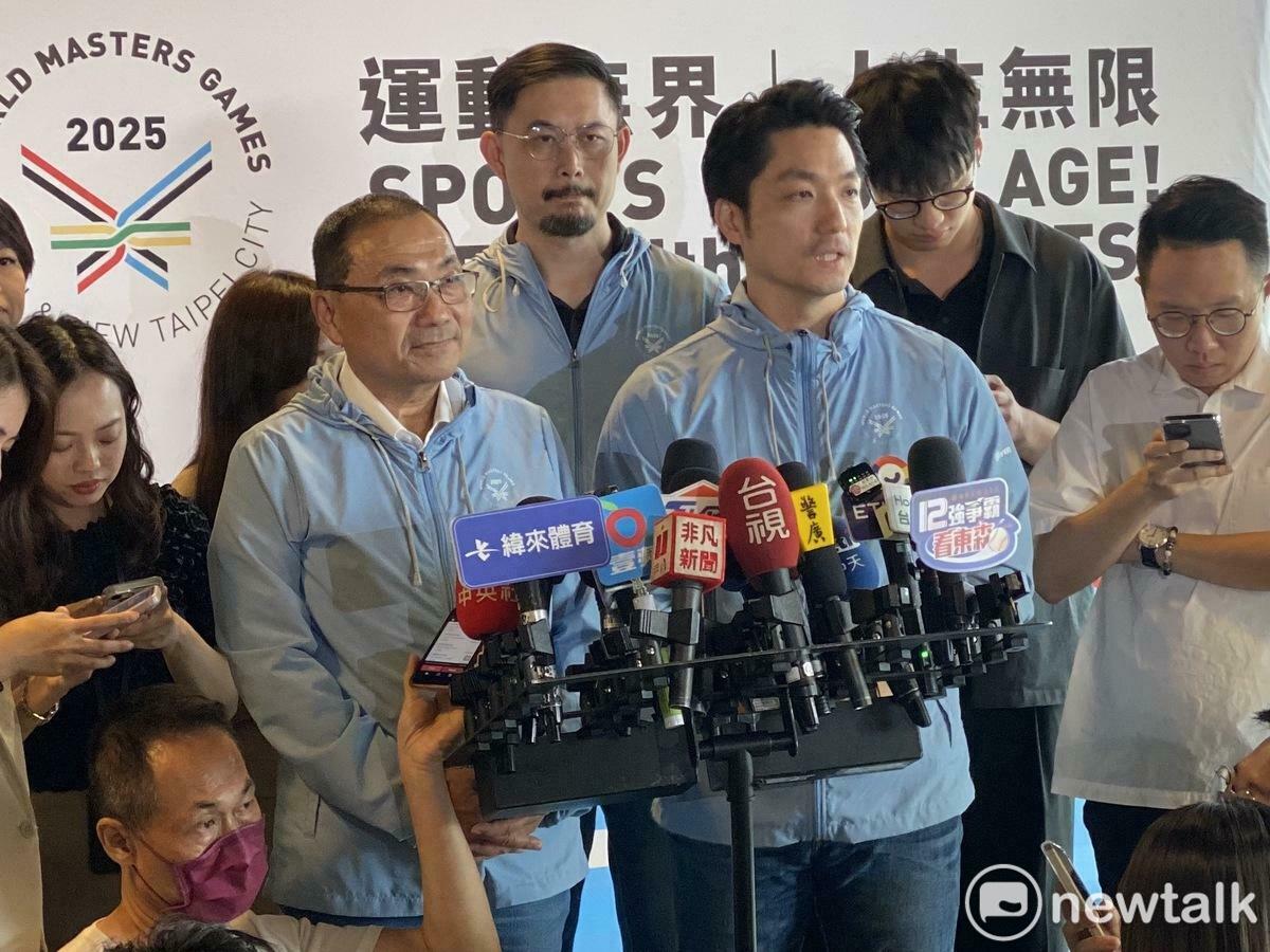 台北市長蔣萬安、新北市長侯友宜今天再度為世壯運合體。 圖：周煊惠 / 攝