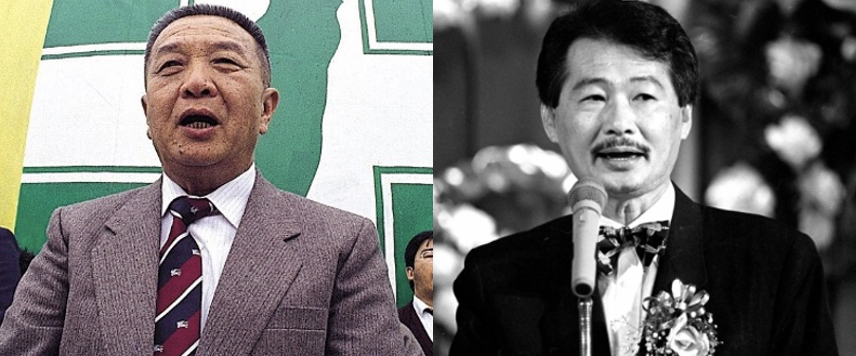 左：黃信介、右：施明德。 圖：左（邱萬興攝）、右（翻攝自賴清德臉書）