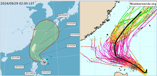 對台灣風雨影響，吳德榮提醒對各地威脅都很大，尤其是台東、花蓮及宜蘭應慎防致災性風雨。 圖：翻攝自老大洩天機專欄