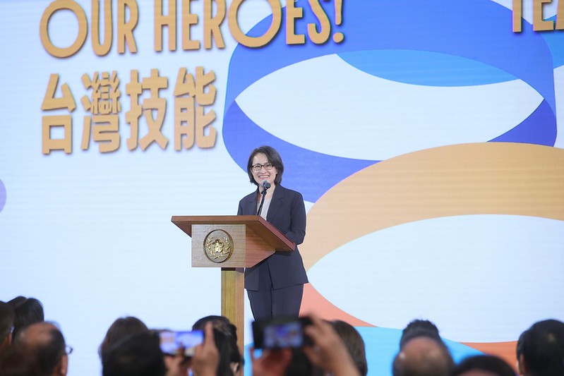 副總統蕭美琴今（30）天在總統府迎接「2024第47屆國際技能競賽代表團」致詞時表示，大家不只是台灣護國神山的創造者，更是台灣經濟產業的重要支柱。 圖：總統府提供