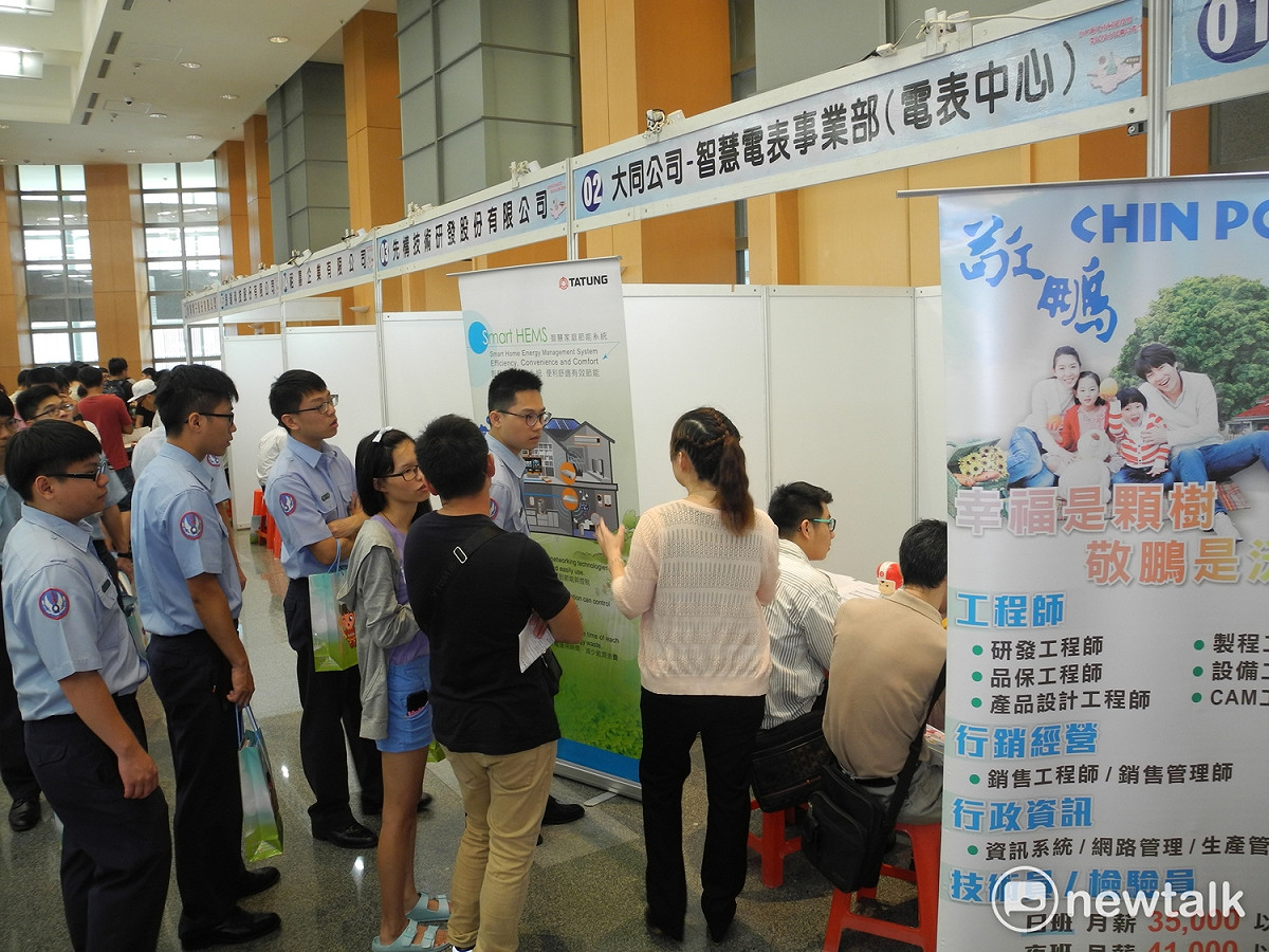 新北市政府及新北市榮民服務處聯合舉辦「新北市屆退役男、榮民及市民聯合徵才活動」，初步媒合率為36％。 圖：王峻昌／攝