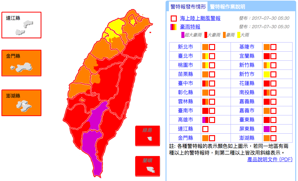 快訊》5:30豪大雨特報 全台警戒
