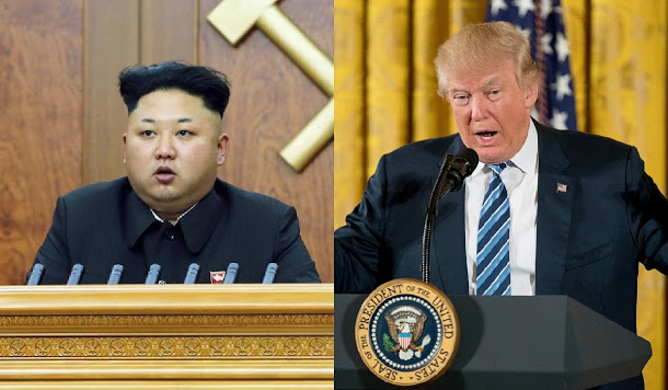 北韓領導人金正恩再度試射洲際彈道飛彈，被認為足以威脅到美國本土，美國總統川普公開說要對北韓採取強硬行動，雙方呈現劍拔弩張氣勢。  圖：新頭殼合成照