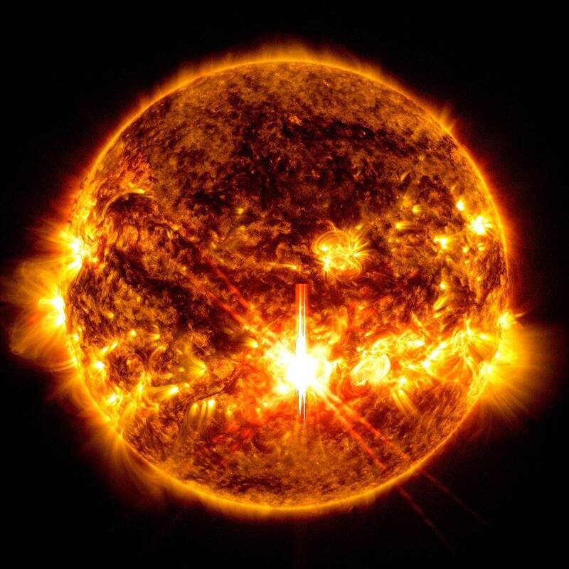 NASA太陽動力學天文台捕捉到了這次 X9.0 級的太陽閃焰影像。 圖：攝自NASA/太陽動力學天文台