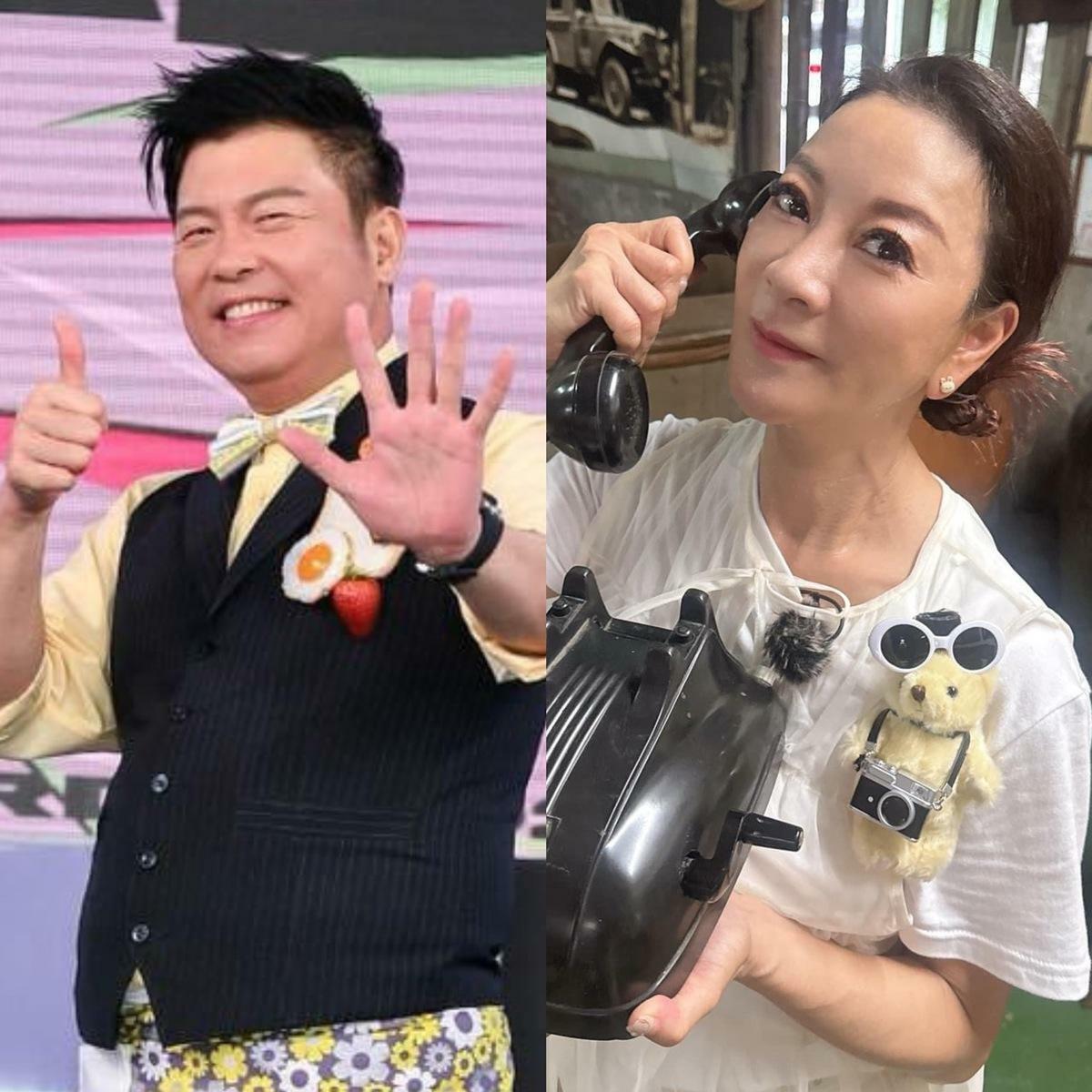 楊繡惠（右）受到曾國城開導。 圖：翻攝自曾國城、楊繡惠FB