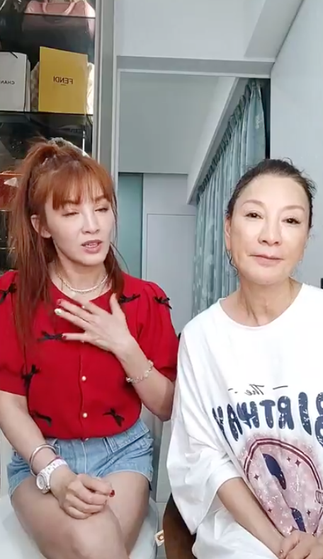 楊繡惠（右）透露，她日前在錄影現場遇到曾國城，被對方開導後讓她釋懷不少，坦言「我覺得我蠻幼稚的，而且我也覺得很抱歉」。 圖：翻攝自楊繡惠FB