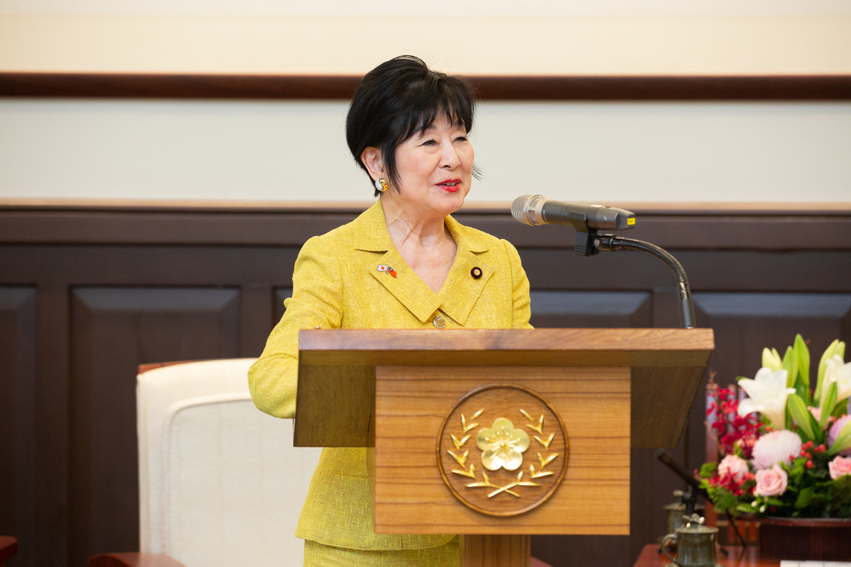 日本國會友台團體「日華懇」籌組「中華民國國慶日本國會議員祝賀團」訪台，由前參議院議長山東昭子參議員擔任團長。 圖：翻攝山東昭子事務所FB