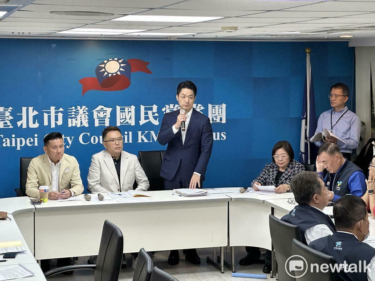 台北市長蔣萬安今拜會國民黨台北市議會黨團說明重大法案。 圖：周煊惠 / 攝