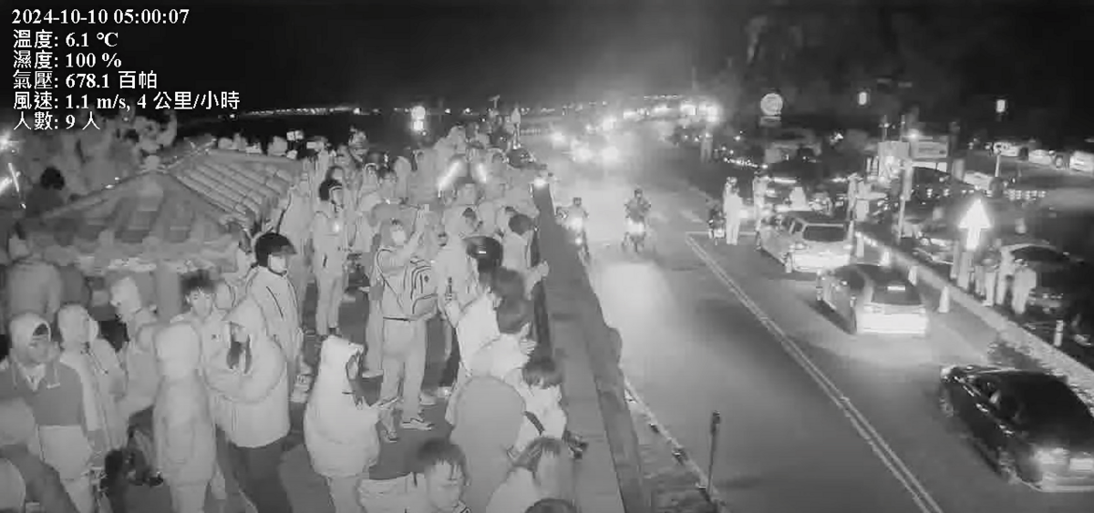 武嶺半夜就擠滿人潮。 圖：翻攝自台灣即時影像