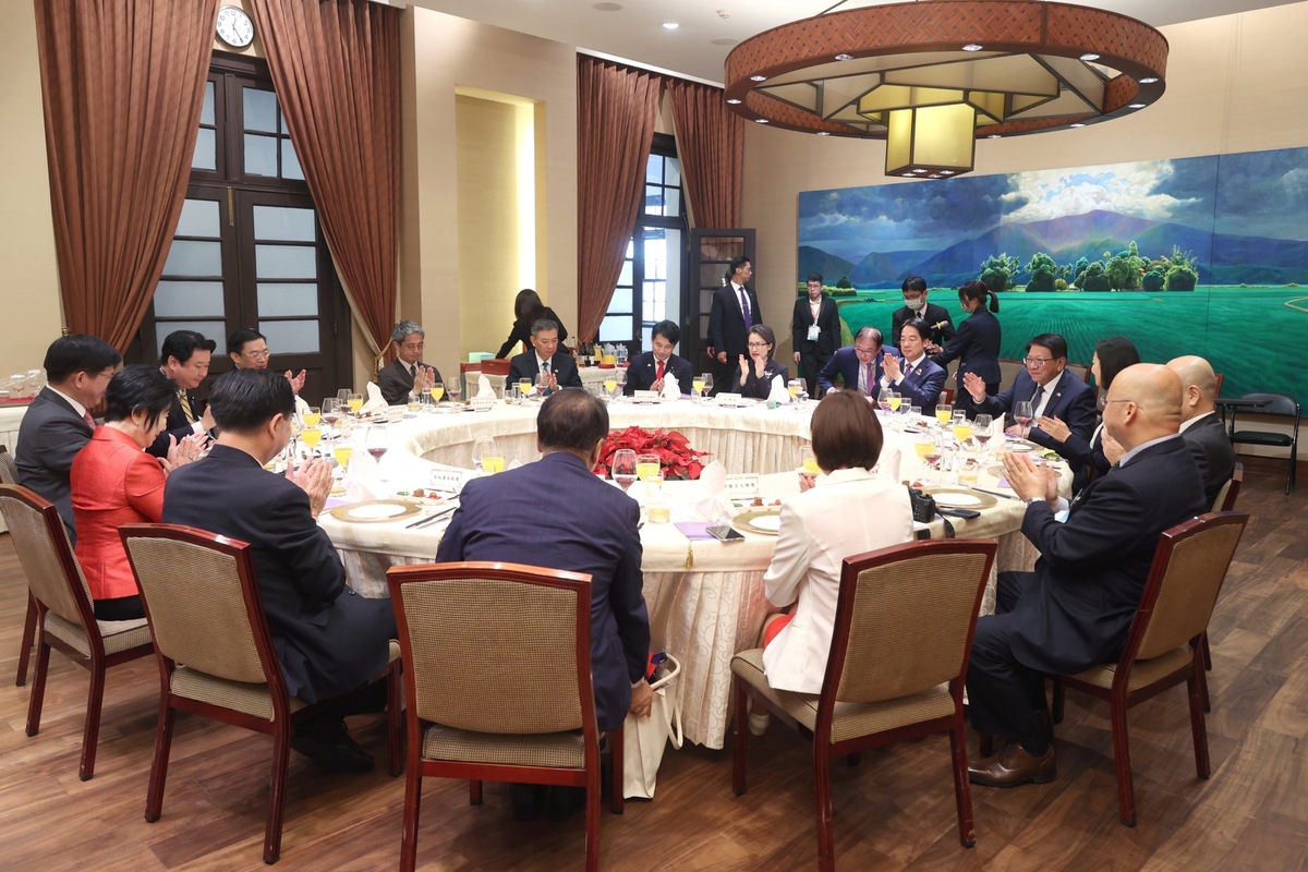 總統賴清德午宴來台出席國慶大典的日本國會議員團。 圖：總統府／提供
