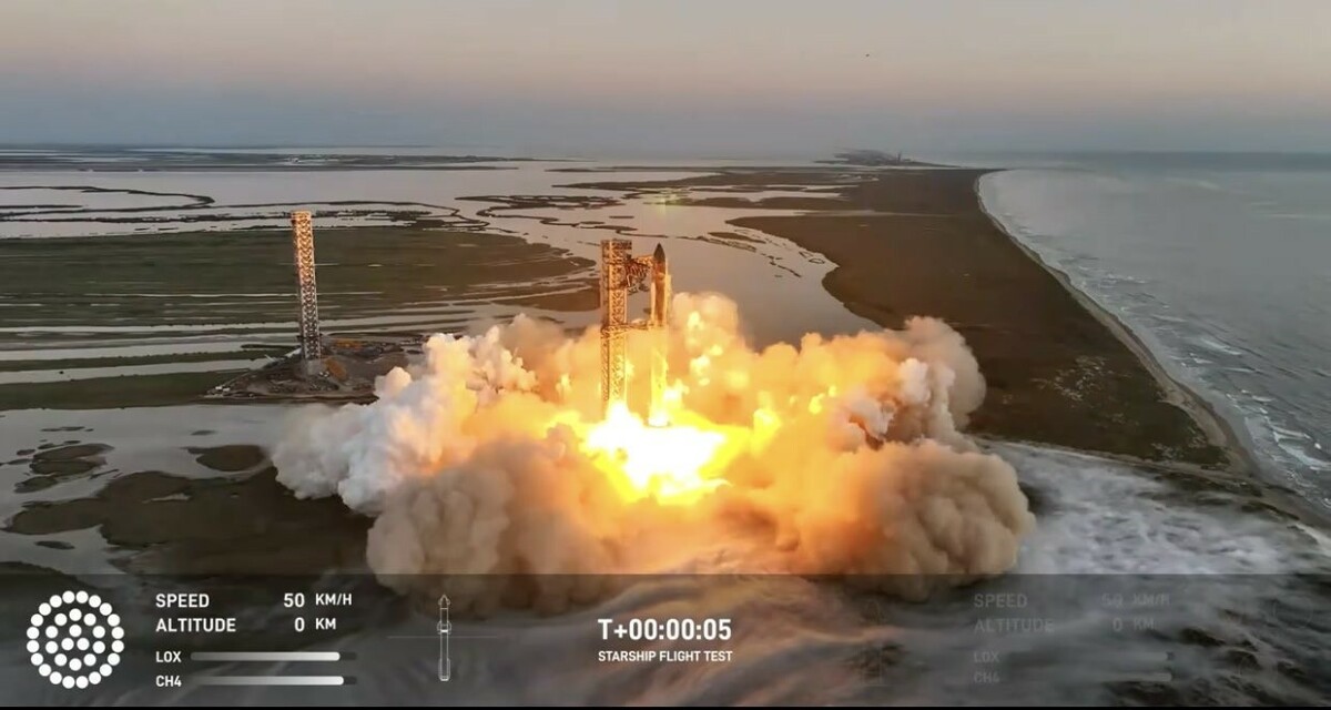 SpaceX 星艦的第 5 次試飛表明，火箭回收技術正朝著實用化的目標邁進，這將為未來的太空探索提供更大的靈活和經濟性。 圖：擷取自 @primalkey X 分享照片