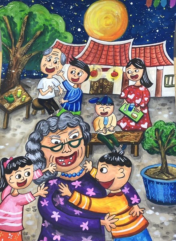 「113年度弘揚孝道繪畫及漫畫比賽」精彩作品 圖：黃博郎／攝