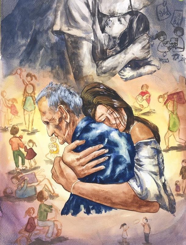 「113年度弘揚孝道繪畫及漫畫比賽」精彩作品 圖：黃博郎／攝