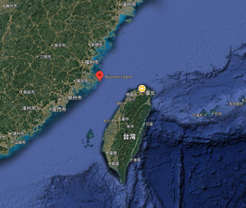 中國宣布22日將於距離台灣本島最近的「牛山島」展開實彈射擊。 圖：翻攝Google地圖