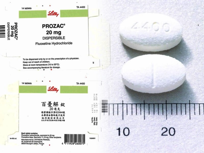 台灣禮來公司將於下月起停售百憂解(商品名Prozac)，原因包括健保藥價下調、成本上升及生產規範變更。 圖：食藥署／提供