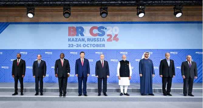 出席2024金磚峰會的各國領導人。 圖 : 翻攝自新華網（資料照片）