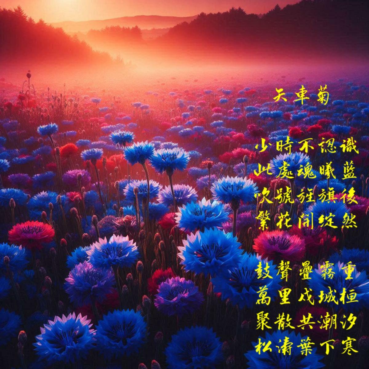 黃吉川教授詩〈矢車菊〉 圖：黃吉川提供